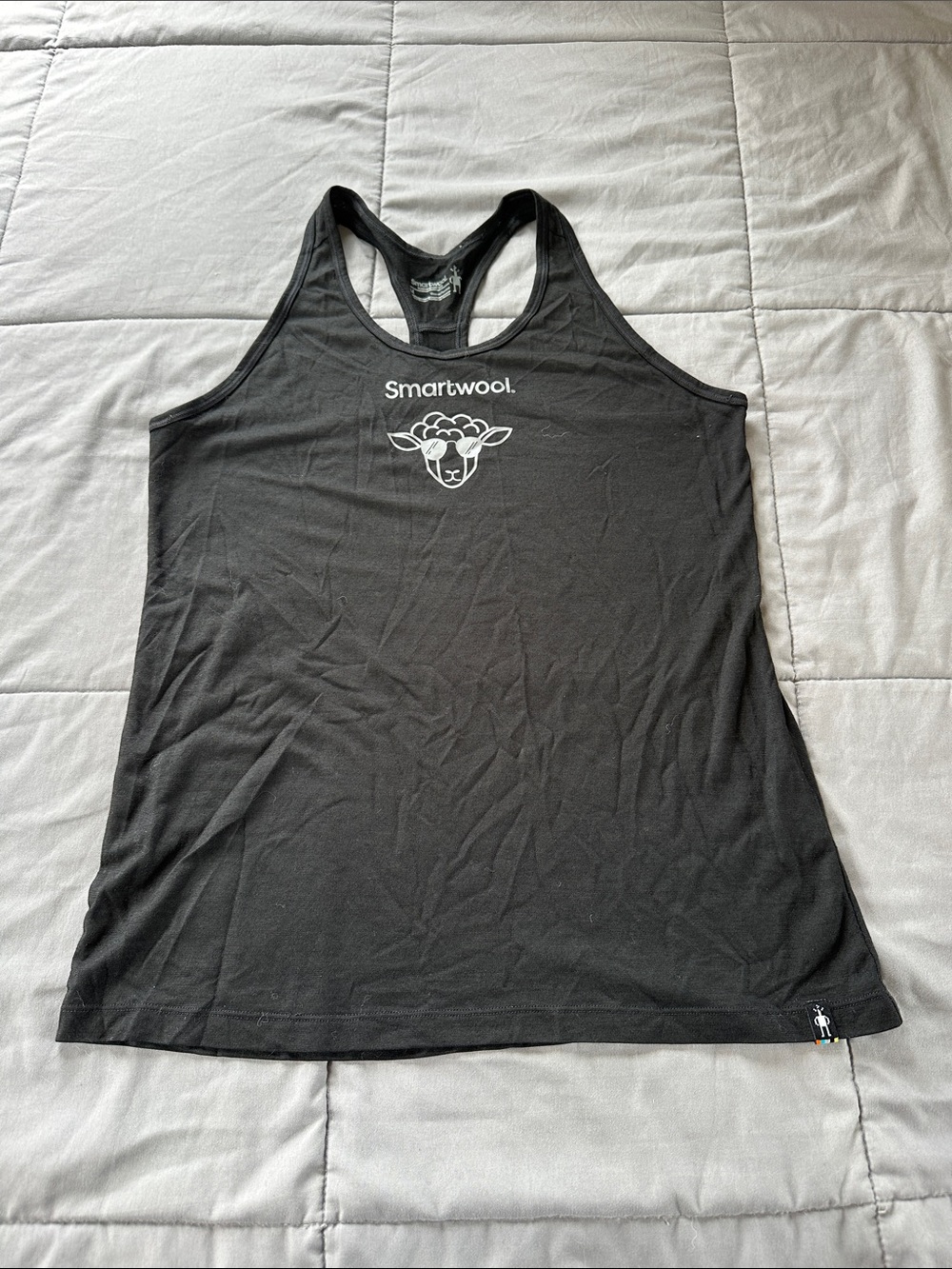 Smartwool Black Racerback Logo Tank Top